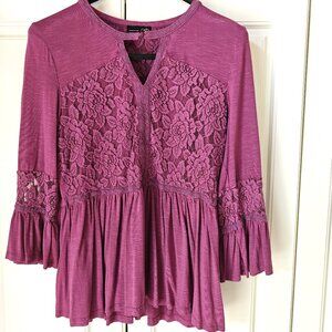 rxb Fushia Lace Top, Size Medium, New